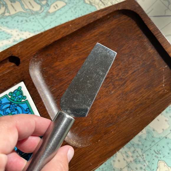 Vintage 70s Imperial Cheeseboard Charcuterie Tray with Knife - Picture 6 of 9